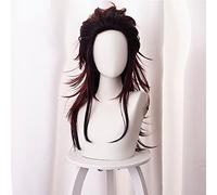 2022 Cos Wig Kanroji Mitsuri Parrucche for Demon Slayer Kimetsu No Yaiba Personaggi Verde e Rosa Lolita Anime Cosplay Parrucche con Cappuccio (Color : Long Tanjiro Kamado)