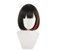 2022 Cos Wig Parrucca anime BanG Dream!Cosplay Mitake Ran Parrucca, Parrucca caschetto rossa mista nera, Parrucca costume di Halloween, for Halloween, Festa in costume, Spettacolo anime, Evento cospla