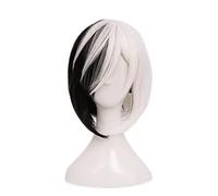 2022 Cos Wig Parrucca Anime Bungo Stray Dogs Cosplay Parrucca Yumeno Kyusaku, Parrucca Corta Bianca Mix Nero, Parrucca Costume Halloween, for Halloween, Festa In Costume, Spettacolo Di Anime, Evento C