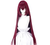 2022 Cos Wig Parrucca Anime Fate Cosplay Parrucca Scathach, Parrucca lunga dritta rosso vino, Parrucca costume di Halloween, for Halloween, Festa in costume, Spettacolo anime, Evento cosplay, Concerti