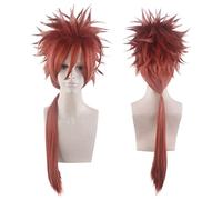 2022 Cos Wig Parrucca Anime Final Fantasy VII Cosplay Reno Parrucca, Parrucca Lunga Coda di Cavallo Rossa, Parrucca Costume di Halloween, for Halloween, Festa in Costume, Spettacolo Anime, Evento Cosp