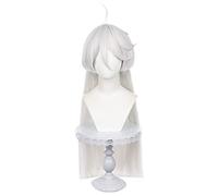 2022 Cos Wig Parrucca anime for la strega di Mercury Miorine Rembran Parrucca Cosplay,Parrucca lunga bianca argento,Parrucca costume di Halloween,Per Halloween,Festa in maschera,Spettacolo anime,Event
