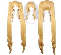 2022 Cos Wig Parrucca Anime for Parrucca Cosplay Rozen Maiden Shinku, Parrucca Riccia Lunga Dorata Doppia Coda di Cavallo, Parrucca Costume Halloween, for Halloween, Festa in Costume, Spettacolo Anime