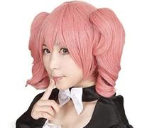 2022 Cos Wig Parrucca Anime Inu X Boku SS Parrucca Cosplay Roromiya Karuta, Parrucca Riccia Rosa Con 2 Coda Di Cavallo, Parrucca Costume Di Halloween, for Halloween, Festa In Costume, Spettacolo Di An