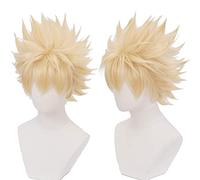 2022 Cos Wig Parrucca Anime My Hero Academia Cosplay Parrucca Katsuki Bakugou, Parrucca Bionda Corta, Parrucca Costume Halloween, for Halloween, Festa in Costume, Spettacolo Anime, Evento Cosplay, Con