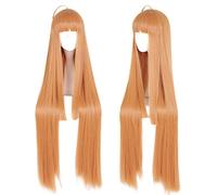 2022 Cos Wig Parrucca Anime Persona 5 Cosplay Futaba Sakura Parrucca, Parrucca lunga dritta arancione, Parrucca di Halloween in costume, for Halloween, Festa in costume, Spettacolo di anime, Evento co