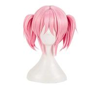 2022 Cos Wig Parrucca Anime Puella Magi Madoka Magica Cosplay Madoka Kaname Parrucca, 2 Parrucca Rosa Coda di Cavallo, Parrucca Costume di Halloween, for Halloween, Festa in Costume, Spettacolo di Ani