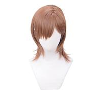 2022 Cos Wig Parrucca Anime Toaru Kagaku No Railgun Cosplay Parrucca Mikoto Misaka, (30CM) Parrucca Marrone, Parrucca Costume Halloween, for Halloween, Festa in Costume, Spettacolo Anime, Evento Cospl