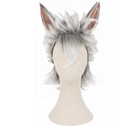 2022 Cos Wig Parrucca Anime Twisted Wonderland Cosplay Parrucca Jack Howl, Con Orecchie Parrucca Grigia Corta, Parrucca Costume Halloween, for Halloween, Festa In Costume, Spettacolo Di Anime, Evento