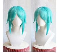 2022 Cos Wig Parrucca Cosplay Anime, Houseki No Kuni - Parrucca Cosplay Land of the Lustrous Phosphophyllite, Parrucca Corta Verde Chiaro, con Cappuccio for Parrucca Gratuito, for la Festa di Carneval