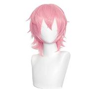 2022 Cos Wig Parrucca Cosplay Anime, Parrucca Cosplay Yarichin B Club Ayato Yuri, Parrucca Rosa Corta, con Cappuccio Parrucca Gratuito, for la Festa di Carnevale di Natale Parrucca Cosplay di Hallowee