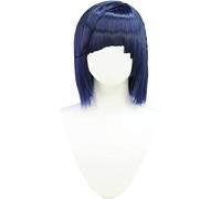2022 Cos Wig Parrucca Cosplay Anime, Parrucca Genshin Impact, Parrucca Bob Blu Scuro Capelli Corti for Parrucche Giochi di Ruolo Ye Lan con Cappuccio for Parrucca, for Feste Quotidiane Halloween