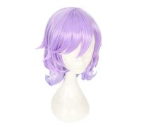 2022 Cos Wig Parrucca Cosplay Anime Twisted-Paese delle Meraviglie, Donne Taglio Riccio Corto Bob Colore Misto Viola for Epel Felmier Giochi di Ruolo Parrucche di Halloween con Cappuccio for Parrucca