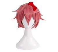 2022 Cos Wig Parrucca Cosplay for Capelli Sintetici Resistenti al Calore Rosa Rosso Corto Doki Doki Literature Club Sayori