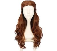2022 Cos Wig Parrucca Cosplay Principessa Belle for Donna, Capelli Sintetici Ondulati Castano Chiaro Lunghi con Parrucca Treccia, Parrucca Cosplay for Festa in Costume di Halloween (Principessa Belle)