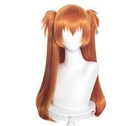 2022 Cos Wig Parrucca da Donna Asuka Langley con Capelli Lunghi e Lisci Arancioni con Coda di Cavallo Anime Cosplay