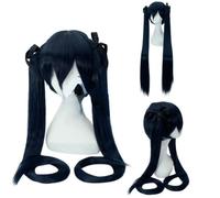 2022 Cos Wig Parrucca for Carnevale Vita Notturna CluI Party Dress Up Wig Vocaloid Hatsune Miku Series Tiger Mouth Clip Multicolor Doppia coda di cavallo Parrucca Anime Colore: Nero e Blu Cinturino Ha