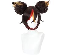 2022 Cos Wig Parrucca for cosplay di giochi anime for Genshin Impact Xinyan, con doppie orecchie a clip, parrucca for travestimento da festa for modellare capelli corti castani rossi, capelli sintetic