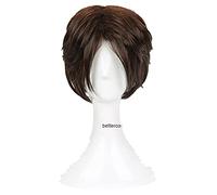 2022 Cos Wig Parrucche Cosplay di Final Fantasy FF8 Squall Leonhart Parrucca Sintetica Resistente al Calore Marrone Corta + Cappuccio for Parrucca