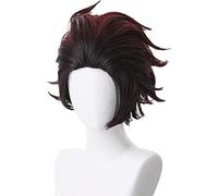 2022 Cos Wig Parrucche!: Kimetsu No Yaiba Kamado Tanjirou Cosplay Ocra Rosso Gradualmente Capelli Castano-Rossastro Accessori for Giochi di Ruolo (Size : 1)