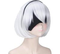 2022 Cos Wig Yorha No.2 Tipo B 2BYoRH 2A 9S 2B Parrucca Cosplay Parrucca Nier: Automata Costume Play Parrucche Costumi Capelli + Protezione for Parrucca (Color : Girl One Set)