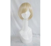 2022 Cosplay Wig Yuri! Sul ghiaccio Victor Nikiforov Silvery Wigs White Parrucche Corta Cosplay Party Fashion Anime Umano Kostüm Parrucche complete Sintetiche Haar Resistente al calore Fibra Heaar Haa