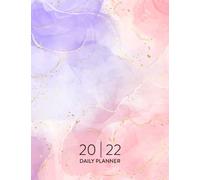 2022 Daily Planner: Daily Agenda With Hourly Schedule 15 Minute Interval, Each Week And Month On Two Pages. Jan 2022 to Dec 2022. Pink & Purple Cover