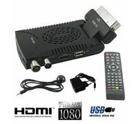 2022 DECODER MINI DIGITALE TERRESTRE SCART DVB-T2 T3 180° USB HDMI PRESA SCART