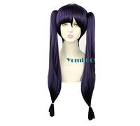 2022 Game Genshin Impact Mona Cosplay Double Ponytail Dark Purple Wig