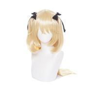 2022 Game Genshin Impact Wig, Parrucca Fischl for Cosplay Anime, Parrucca Bionda Doppia Coda di Cavallo con Cappuccio for Parrucca Gratuito, for Halloween, Feste, Carnevale, Vita Notturna, Concerti, M