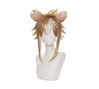2022 Game Genshin Impact Wig, Parrucca Gorou Cosplay Anime, Parrucca di capelli corti con doppie orecchie con cappuccio for parrucca gratuito, for Halloween, Party, Carnevale, Vita notturna, Concerti,