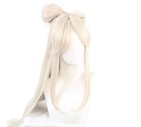 2022 Genshin Impact NingGuang 120 cm Lungo Gradual BEIGE 8-Shaped Bow Arco Resistente al calore Capelli Halloween Game Role Gioca a parrucche anime