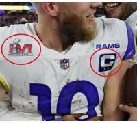 2022 La Rams Cooper Kupp 2 ⭐⭐ Stella Blu Captain C-Patch + Super Ciotola Lvi