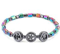 2022 Magnetic Hematite Anklet, Circle Star Magnetic Color Beach Lady Anklet, Suitable For Daily Wearing, Costume And Any Occasions. Fashion Vacation Jewelry For Women. (B)