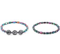 2022 Magnetic Hematite Anklet, Circle Star Magnetic Color Beach Lady Anklet, Suitable For Daily Wearing, Costume And Any Occasions. Fashion Vacation Jewelry For Women. (A+B)