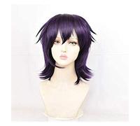 2022 NARANCIA GHIRGA Wig Anime Parrucca JoJo' s Bizarre Adventure Cosplay Comic- con Halloween Party Carnival Adult Uomini e Donne Ventilatori Anime Regalo( Parrucca Nera Viola)