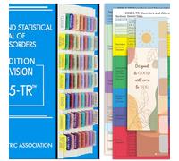 2022 Nuove schede indice DSM-5-TR, linguette DSM-5 codificate a colori e laminate, incluse 11 vuote, con guida all'allineamento e segnalibro