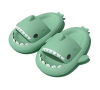 2022 Pantofole di Squalo Carine Estive per Donna Uomo, Morbide Ciabatte a Forma di Nuvola, open toe EVA Sandali da Spiaggia e Piscina con Cartone Animato, Asciugatura(Size:36-37EU,Color:verde invidia)