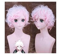 2022 Parrucca Anime Argento Rosa Parrucca nagito komaeda Cosplay Comic- con Halloween Party Carnival Uomo e Donne Fan Anime Fan Regalo
