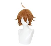 2022 Parrucca cosplay anime for Genshin Impact Tartaglia, parrucca for feste di modellazione di capelli corti arancioni, capelli sintetici resistenti al calore senza grovigli, senza spargimento + capp