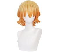 2022 Parrucca Cosplay Anime, Parrucca Ammazza Demoni, Parrucca Agatsuma Zenitsu, Parrucche for Capelli Corti Gialli Arancioni Scuri con Cappuccio for Parrucca Gratuito, for Halloween, Feste, Carnevale
