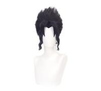 2022 Parrucca Cosplay Anime, Parrucca Le Bizzarre Avventure di JoJo, Parrucca Kujo Jotaro, Permanente Nera Corta con Cappuccio for Parrucca Gratuito, for Halloween, Feste, Carnevale, Vita Notturna, Co