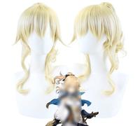 2022 Parrucca cosplay di giochi anime for Genshin Impact Jean Gunnhildr, parrucca bionda da donna for modellare i capelli a coda di cavallo, capelli sintetici resistenti al calore + cappuccio for parr