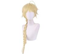 2022 Parrucca cosplay di giochi anime for Genshin Impact Lumine, parrucca bionda lunga da donna con coda di cavallo modellante for feste, capelli sintetici resistenti al calore + cappuccio for parrucc