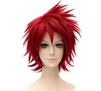 2022 Parrucca Cosplay Gaara Anime Crimson Parrucche Corte con Bangs Accessori Cosplay for Le Donne Ragazze con Tappo della Parrucca