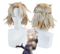 2022 Parrucca Cosplay Gioco Anime for Genshin Impact Albedo, Parrucca Soffice Treccia Capelli Corti Modellazione Party Dress Up, Capelli Sintetici Resistenti Al Calore Nessun Groviglio, Nessuno Spargi