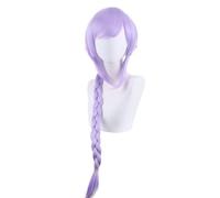 2022 Parrucca Cosplay gioco anime for Genshin Impact Qiqi, donne viola bob lungo cavallo di cavallo modellazione party vestire parrucca, capelli sintetici resistenti al calore + tappo della parrucca