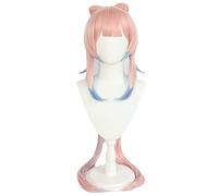 2022 Parrucca Cosplay Gioco Anime for Genshin Impact Sangonomiya Kokomi, Donne Colore Misto Lunga Coda di Cavallo Clip Capelli Chignon Capelli Modellazione Party Dress Up Parrucca + Cappuccio for Parr