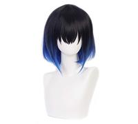 2022 Parrucca Douna, Demone Slayer Douma Cosplay Parrucca con Tappo di Parrucca, Anime Cosplay Lungo bionda Parrucca Arancione bionda ( Color : Hashibira Inosuke )