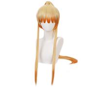 2022 Parrucca Douna, Demone Slayer Douma Cosplay Parrucca con Tappo di Parrucca, Anime Cosplay Lungo bionda Parrucca Arancione bionda ( Color : Agatsuma Zenitsu Female )